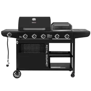 Royal Gourmet ZH3004H Premium Gas Grill and Pizza Oven Combo with Side Burner, 59,000 BTU, 768 Square Inches of Grilling Area,for Backyard, Patio and Outdoor Parties, Black