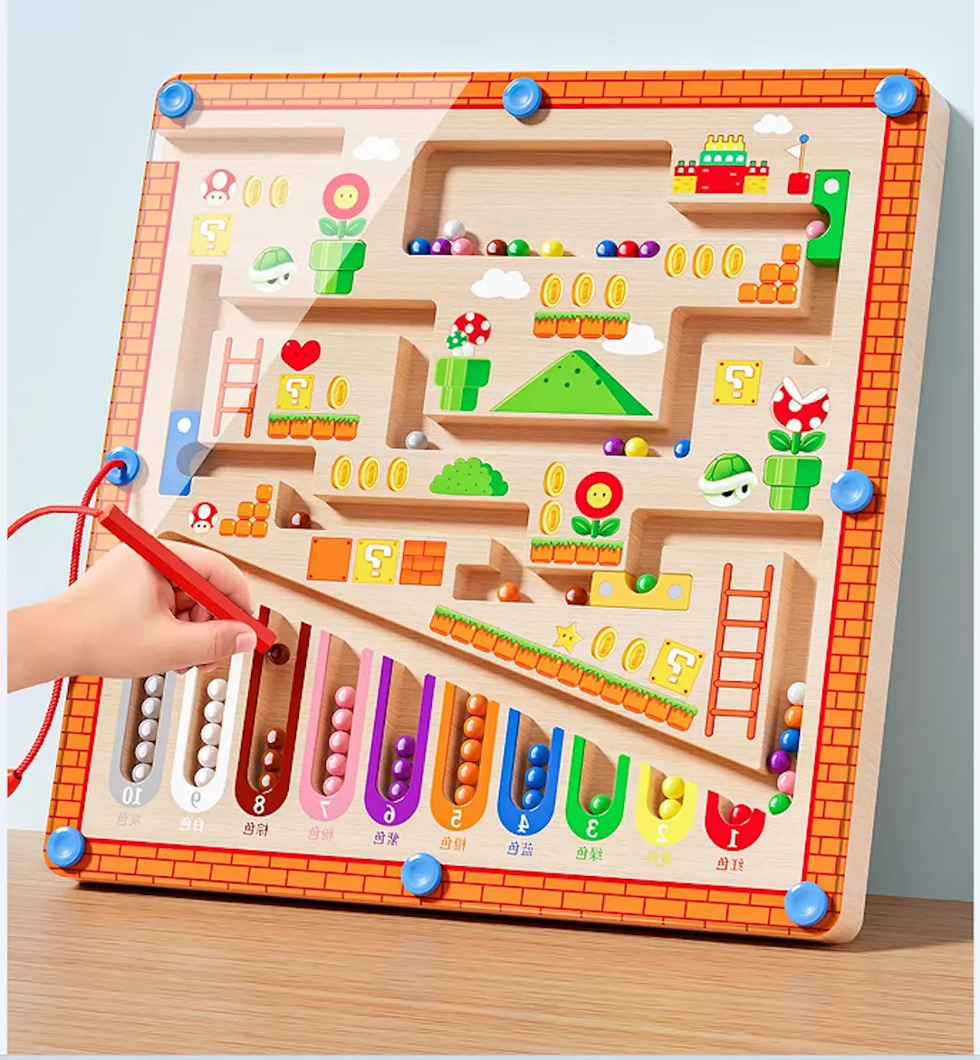 Montessori Magnetic Color & Number Maze Board