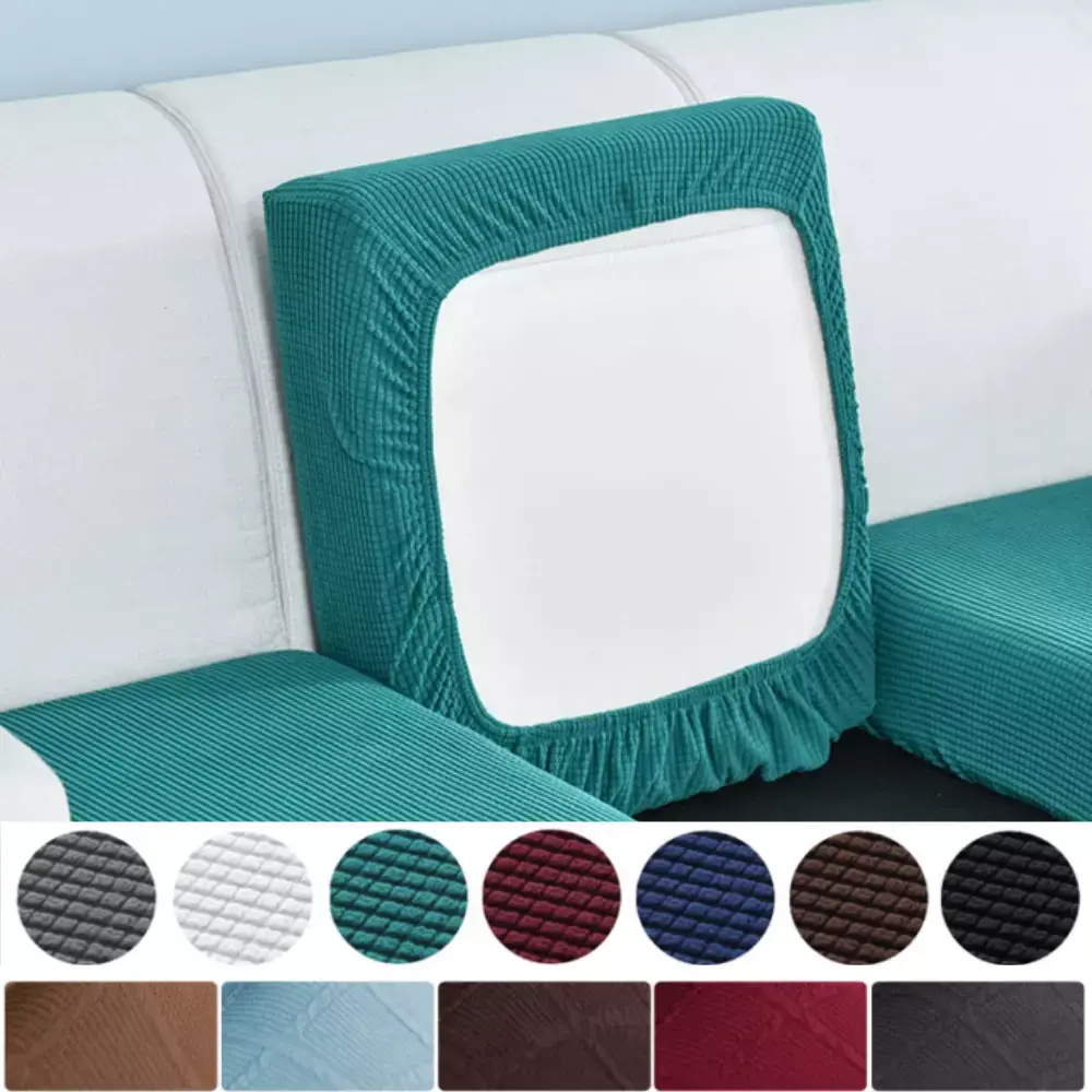 Jacquard Elastic Sofa Slipcover & Soft Sofa Protector, Super Stretchy Seat Cushion Cover for Chairs/Couches, Durable 90% Polyester 10% Spandex Fabric, Easy Care Machine Washable, Durable Cushions
