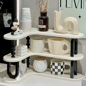 Home Tea Cup Storage Rack, Glass Cup Drainage Holder, Corner Placement Shelf, Multi-Function Beverage Organizer