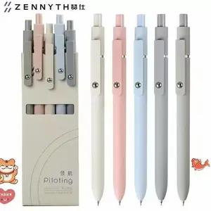 5 Pack Medium Point Gel Pens, Soft Silicone Grip, Durable Clip, Quick-Drying Ink, Office & School Supplies