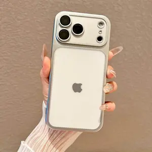 Instant 17 transparent electroplated frosted TPU with lens glass protection suitable for iPhone 17 16 15 14 13 12 11 Pro Max Air Plus lightweight protection and shock resistant phone accessory case Shockproof Tpu Cover