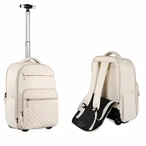 2-in-1 Large Capacity Rolling Backpack for Travel & Business, Carry-On Style Luggage Bag with Retractable Handle and Wheels, Convertible Backpack for Men and Women, Graduation Gift organizer