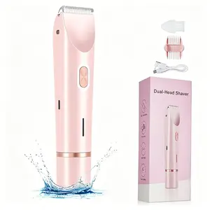 Women's Electric Wireless Hair Trimmer, Dual Head Design, Waterproof Rechargeable, USB Charging, Dry Wet Use, Full Accessories, Body Care, Trimmer Shaver