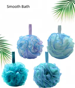 Exfoliating bath sponge/shower ball for body — premium lace bath flowers, durable and won’t fall apart