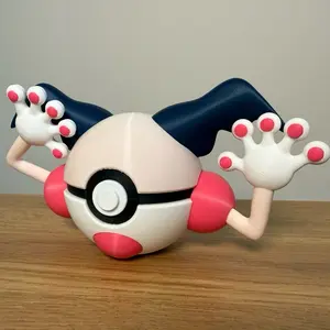 #0122 Mr. Mime Ball - Made to Order, High-Quality PLA, 3D Printed Pokeball Figure