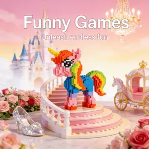 Rainbow Unicorn 3D Puzzle Building Blocks Decoration, Home Office Shelf Decor, Party Tabletop Display, Ideal Gift for Holidays