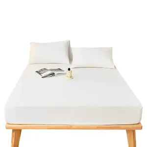 Vinyl Mattress Protector Fitted Sheet Waterproof Mattress Cover Breathable - Mattress with bed wetting and splash protection fits mattress up to 8 inches deep, protector smooth breathable fabric, fitted sheet style