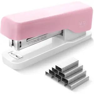 Desktop Stapler, Basic Office Stapler With 1000 Staples, 20-Sheet Capacity, Portable Small Desk Stapler For School, Home, Office (Pink)