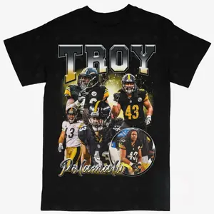 Troy Polamalu Tee Shirt Football Streetwear Tee For Men Women, For Fans Unisex Casual