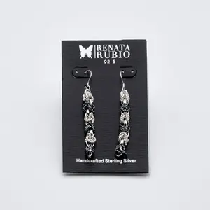 Two Tone Byzantine Sterling Silver Dangle Earrings