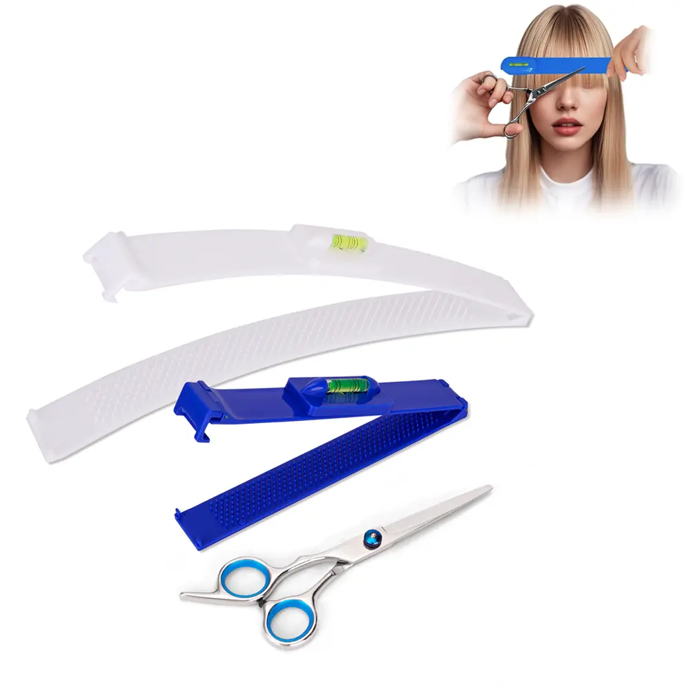 3pcs Adjustable Heatless Professional Haircare Styling Tool Kit - DIY Layering Set with Hair Clips, Sectioning Comb, Bangs Guides, Split Ends Tools, Sectioning Comb Hair Styling Accessories, Side Bangs Hair Styling Accessories
