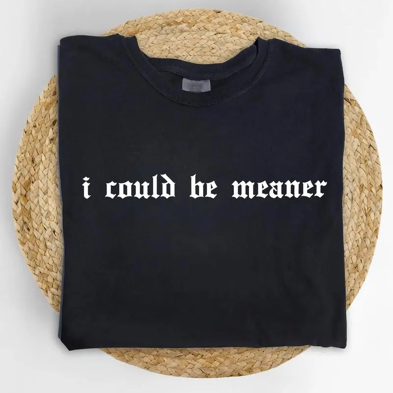 I Could Be Meaner Shirt, Vintage Funny Humor T-shirt, Sarcastic Graphic Tee, Funny Women Clothing, Sarcasm Outfits, Funny Gift For Her