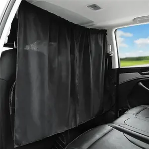 Car Front & Rear Middle Partition Curtain, Portable & Sun Protection Heat Insulation Shade, Car Interior Air Conditioning Privacy Curtain, Car Sunshade
