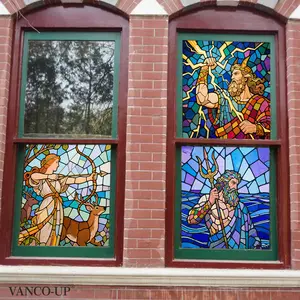 A set (30cm*30cm*3pcs) of mythological element window stickers, double-sided visible decorative window decals, suitable for home windows, glass doors, static stickers D20746