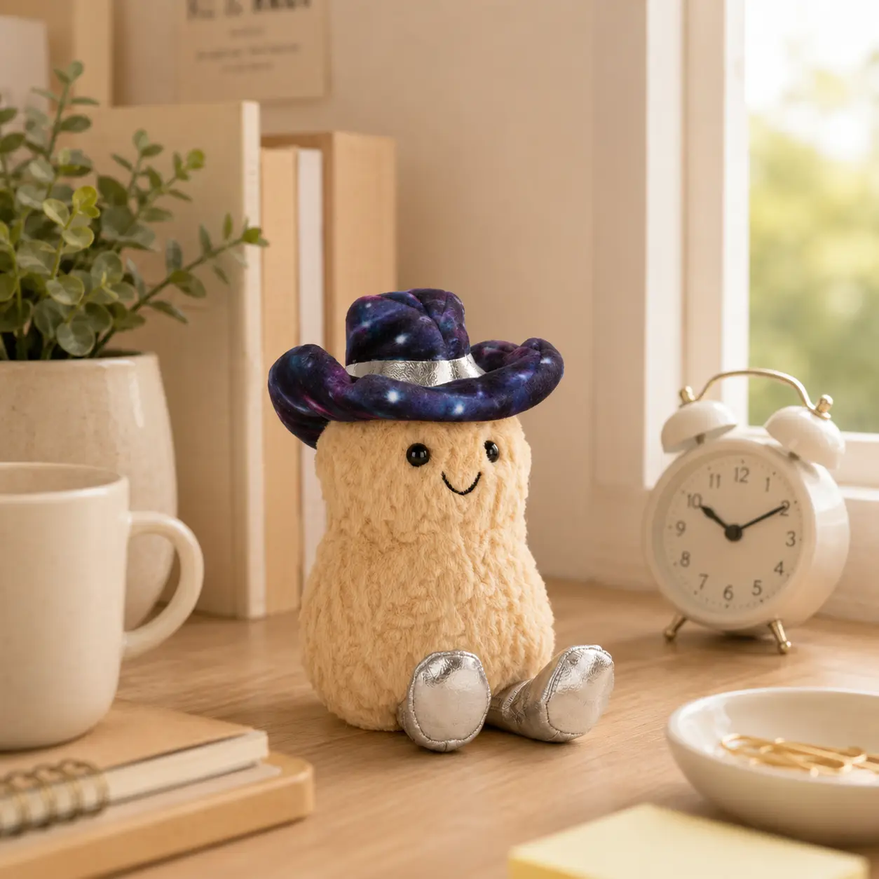 Jellycat Peanut Cowboy Plush – Soft Stuffed Peanut with Galaxy Cowboy Hat, Cute Plush Toy, Funny Western Gift for Kids & Adults