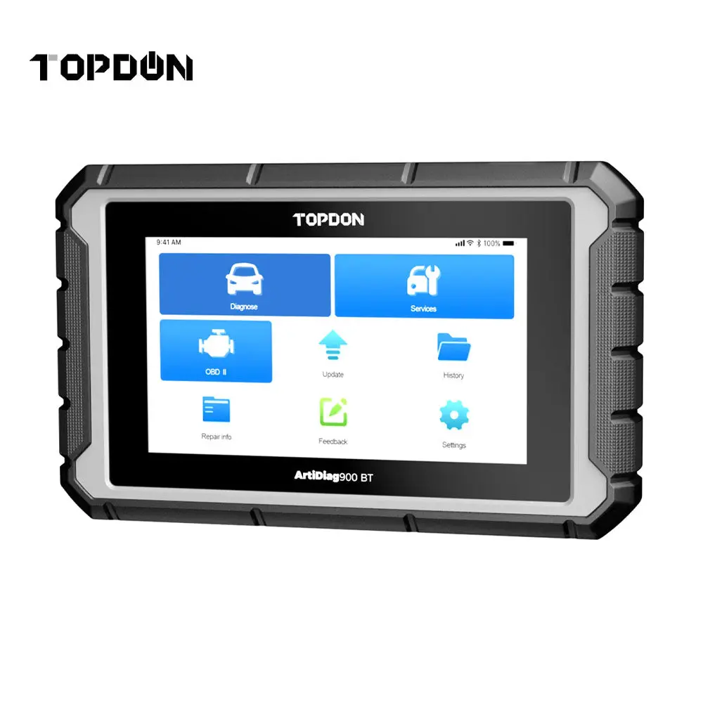 TOPDON ARTIDIAG900 BT Professional Automotive Scan Tool Tablet with Bluetooth VCI, 3-in-1 Adapter, 28 Advanced Service Functions, 130+ Brands Compatibility, Wireless Connection for Fiat Vehicles