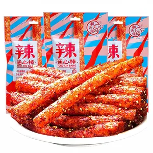 TXDYNLLK Latiao Spicy Gluten Strips Snack, Classic Chinese Vegan Spicy Wheat Snack, 3 Pack, 68g (2.39 oz) Each, Ready to Enjoy Anytime