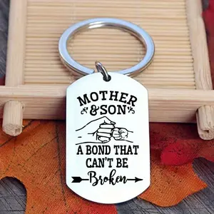 Engraved Mother & Son Keychain, Birthday Christmas Mother's Day Gift, Metal Key Ring Accessory, Perfect Present for Mom, Heartfelt Present, Mother And Son