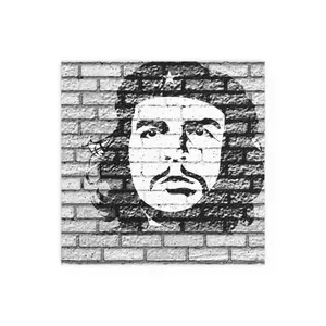 Che Guevara Black & White Street Art Social Justice Activist Protest Wall Art Home Decor Indoor/Outdoor Water Resistant Posters Gray Brick Wall Poster
