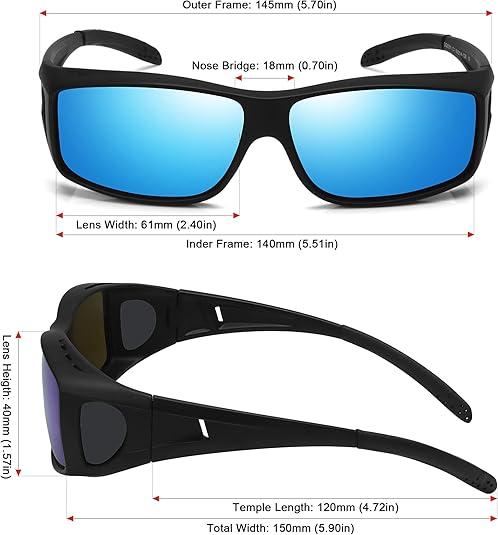 MEETSUN Wrap Around Sunglasses Unisex Polarized UV400 Protection Fit Over Prescription Glasses TAC HD TR90 Frame Men's Rugged Sunglasses