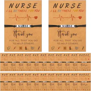 24 Sets Nurse Graduation Gifts 2025 Bulk  Bracelet with Card Appreciation Gifts for Student Practitioner(Nurse)