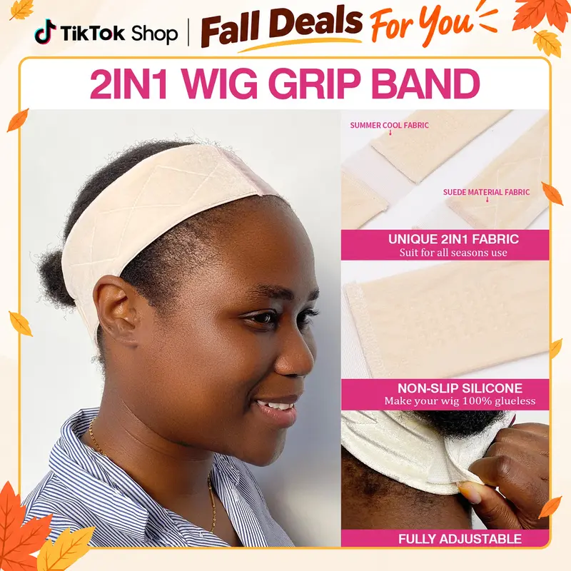 Labhairs Unisex Silicone Elastic Wig Grip Band - Antislip, Washable, Adjustable, All-Seasons 2in1 Fabric Hair Accessory for Secure Everyday Wear, Easy for Newbies