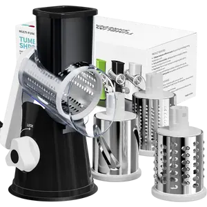 3-Blade Interchangeable Kitchen Cheese Shredder & Vegetable Slicer, Multi-Function Kitchen Utensil for Cheese Grating & Vegetable Cutting