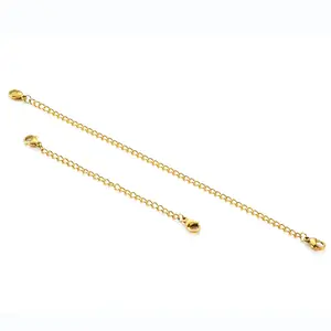 Necklace Extender - Gold & Silver Minimalist Chain Trendy Jewellery Accessories Dainty Layering Jewelry 4-inch Tarnish-Resistant Stainless Steel Extension for Most Necklaces