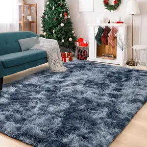 RUNIA Soft Fluffy Cozy Rug - Big Washable Non-Slip Tie-Dyed Nursery Area Carpet for Living Room, Bedroom, and Indoor Use, Adds Comfort and Style to Your Home Decor with Its Cozy Texture