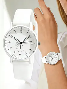 Simple Silicone Strap Women's Watch, Student Casual Quartz Wristwatch, Minimalist Digital Dial, Comfortable Soft Band, Hypoallergenic, Casual Analog Watch, Modern Watches