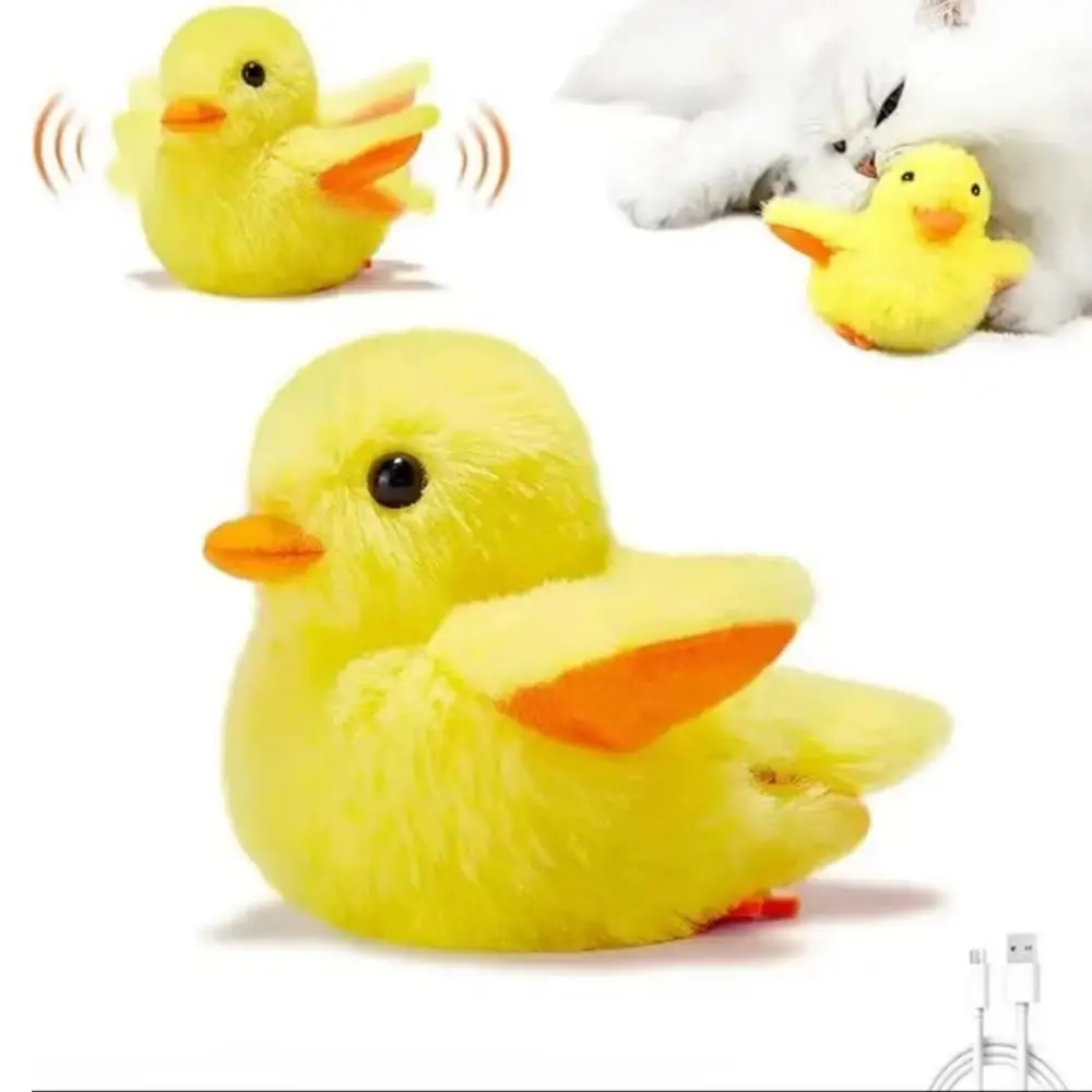 Interactive Cat Toy, 1 Count Squeaky Duck Design Dog Toy, Jumping & Sound Realistic Wiggle Duck Toy for Indoor Cats Dogs Pets Exercise Entertaining, C