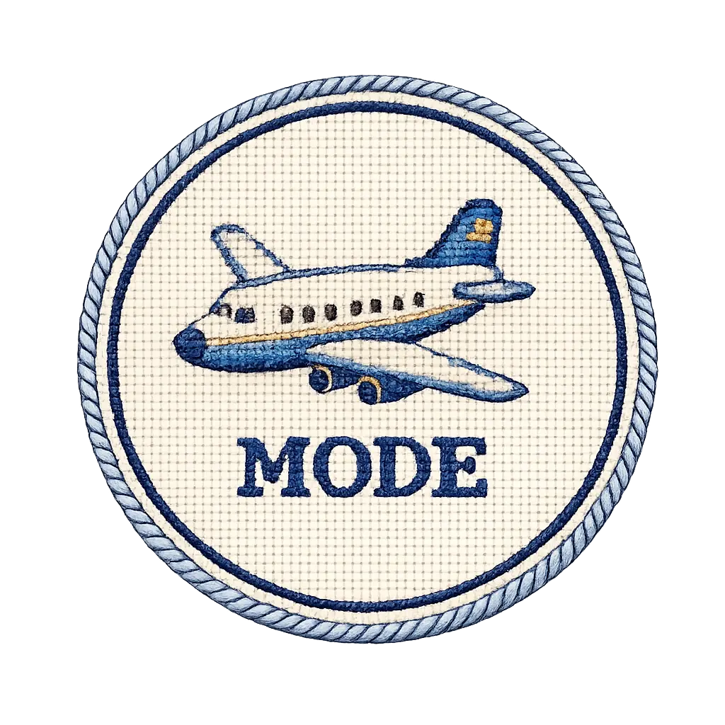 Airplane Mode Bag Charm Needlepoint Canvas
