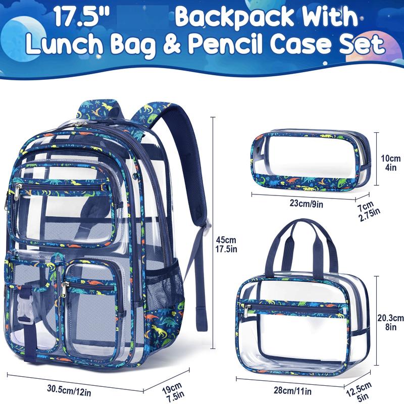 Product Introduction of Fimibuke Waterproof Clear Backpack 3PCS Set with Lunch Box & Pencil Case – Lightweight School Backpack Stadium Approved for Elementary, Middle & High School Students TikTokShopBacktoSchool 29
