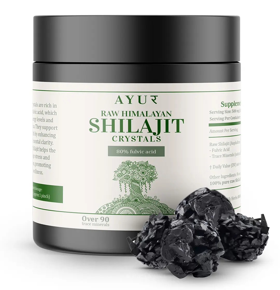 Raw Organic Shilajit Himalayan Crystals | 80% fulvic Acid | 2 Month Supply | 90 Trace Minerals | Trusted Brand Since 1971 Healthcare Natural