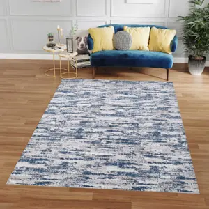 Collection Nautical Navy Blue Woven Area Rug