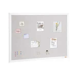 48-By-36-Inch White Cork Board With Linen Surface, Wall-Mounted Bulletin Board For Office, Home, And Classroom; Durable Cork Surface For Notes, Reminders, Pins, And Organization; Easy Mounting
