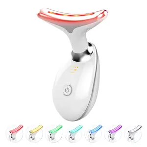 7 Color Facial Massager Tool, Facial and Neck Massager with 7 LED Light, Skin Care Device, Suitable for Neck Facial Leg, Gift for Women Mother
