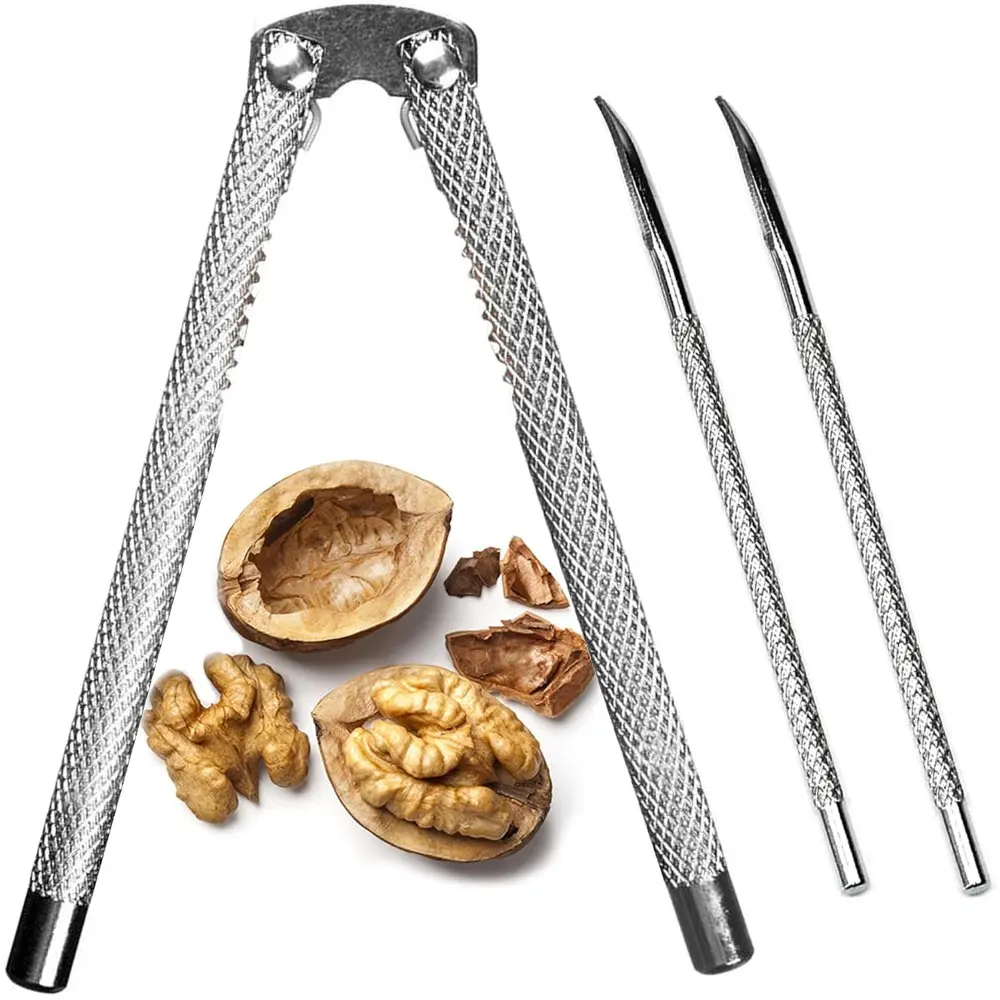 Sturdy Metal Nutcracker Tool Set - Nut Cracking, Seafood Cracking Utensils for Lobster, Crab