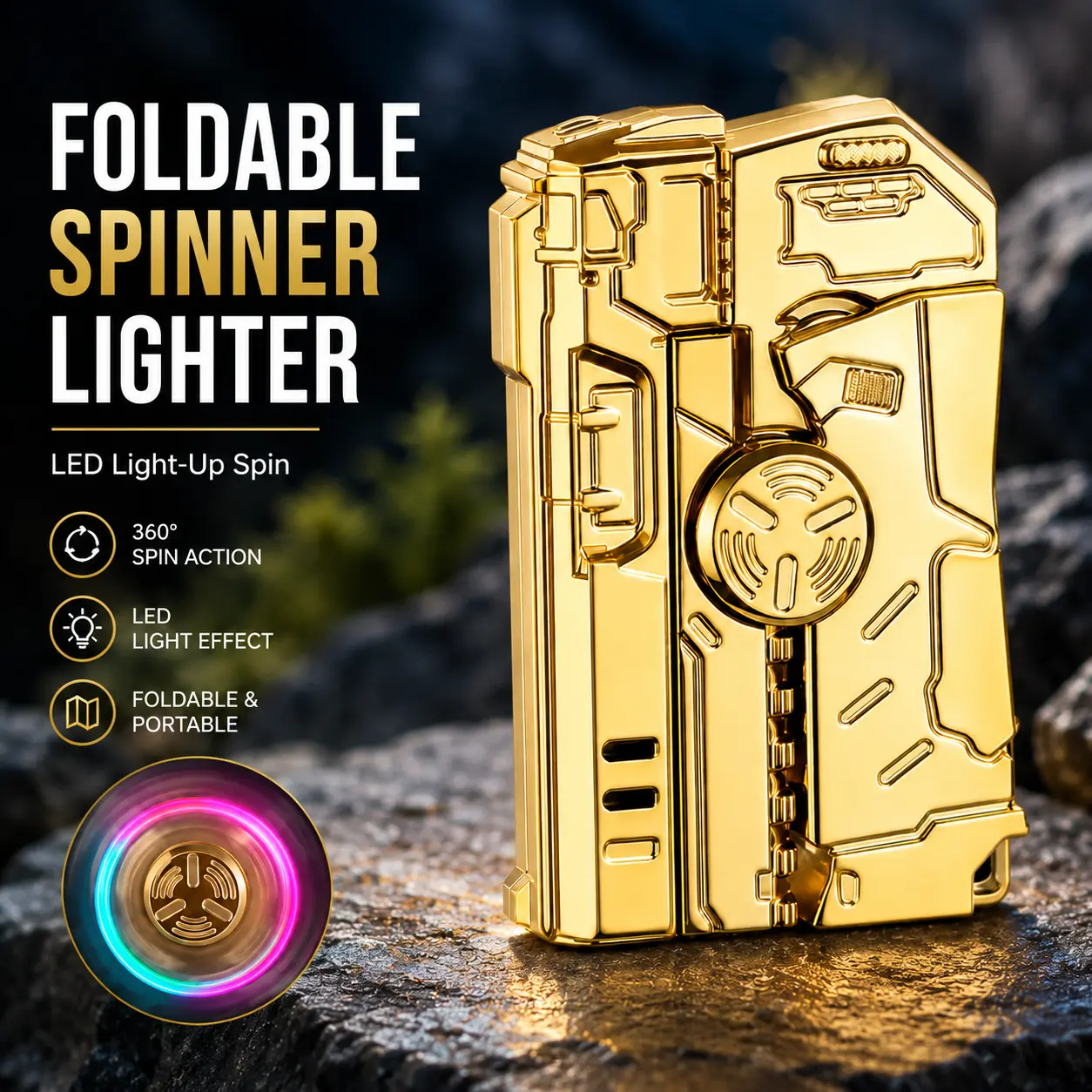 Premium All-Metal Fidget Spinner, High-Speed Smooth Precision Bearing Finger Gyro, Silent Stress Relief Anxiety Reducer EDC Gadget, Compact Office Desk Fidget Toy for Work Focus, Durable Fingertip Spinner Unique Gift for Adults Killing Boredom