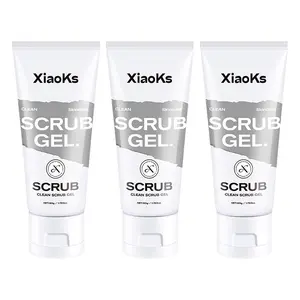 XiaoKs Clean Scrub Gel 3-Pack Set Gentle Exfoliating Formula Deep Cleansing For Face Body Hands Removes Dead Skin Unclogs Pores Oil Free Non Drying Vegan Cruelty Free