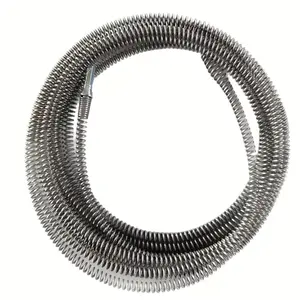 1pc, 1/1.5-Meter Electric Pipe Snake, Drain Auger, Heavy-Duty Drain Cleaning Spring, Durable Carbon Steel for Easy Operation, Integrated Head Cleaning Spring, Suitable for Sewer and Toilet Drains, Battery-Free, Sewer Cleaning Tool | Integrated Head Design