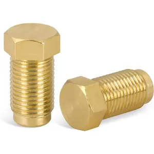 Line Plugs Compatible with Dune , 10MM 1.0 Bubble, 1/8" Npt Male Brass Pipe Fitting Hex  Plug  For Block Off Any Unwanted M10 X 1.0  Line Port (Pack Of 2)