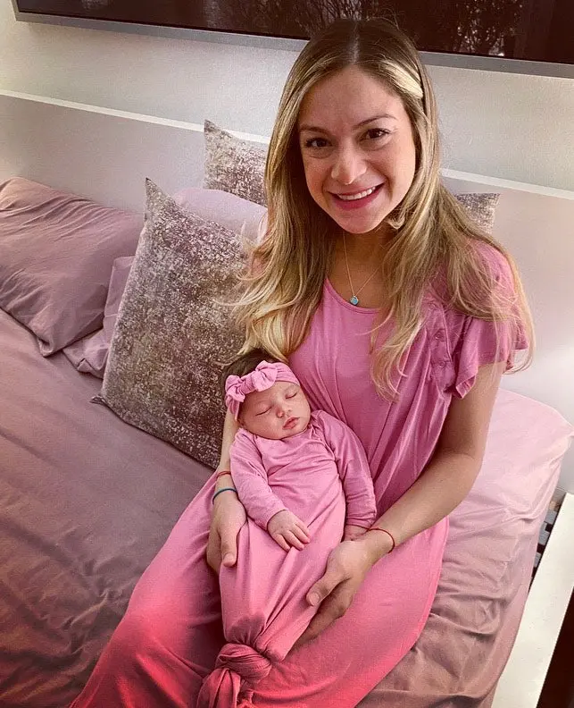 Three Little Tots Rose Pink Mommy & Me Labor and Delivery  Hospital Gown with Matching Newborn Baby Knotted Gown