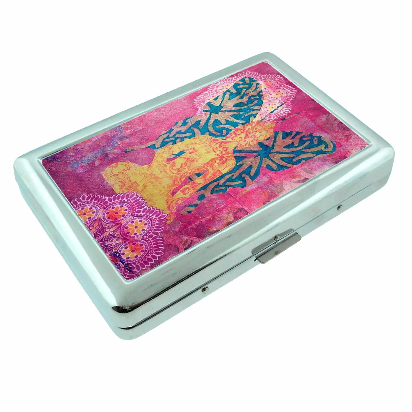 Serene Butterfly Metal Case Wallet