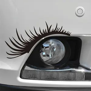 3D Charming Eyelashes Car Sticker, Fake Eye Lash Car Headlight Funny Decal, Headlight Decals, Eyebrow Sticker For VW For Beetle For Fiat, Car Exterior Accessories