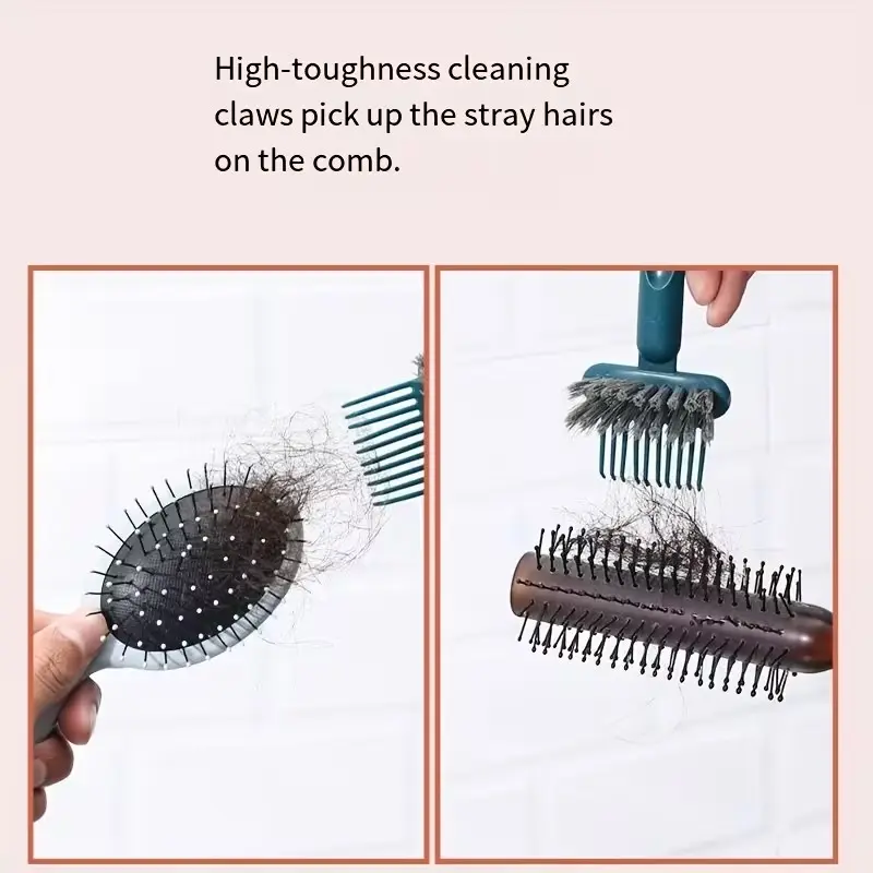 Durable Plastic Manual Comb Cleaning Brush, Gentle Surface Care, Ergonomic Handle, No Power Needed, Essential Personal Care Tool