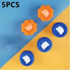 5PCS Washing Machine Pet Hair Filter Balls, Reusable Laundry Hair Remover Cleaner, Magic Fur Catcher for Collecting Cat Dog Hair and Lint, Household Laundry Care Cleaning Supplies, Laundry Accessories, Laundry Products