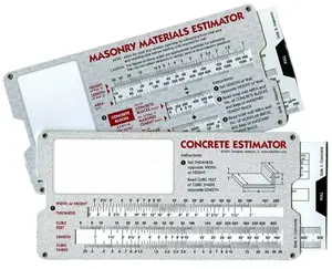Concrete & Masonry Materials Estimator - Slide Rule