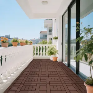 Interlocking Deck Tiles,Patio Deck Tiles, 22Pack Deck Tiles Interlocking Outdoor All Weather, 12"x12",22 Slat, 22Sq.Ft, Highly Durable,Stylish, Non-Slip, Faster-Drying, Waterproof Outdoor Flooring